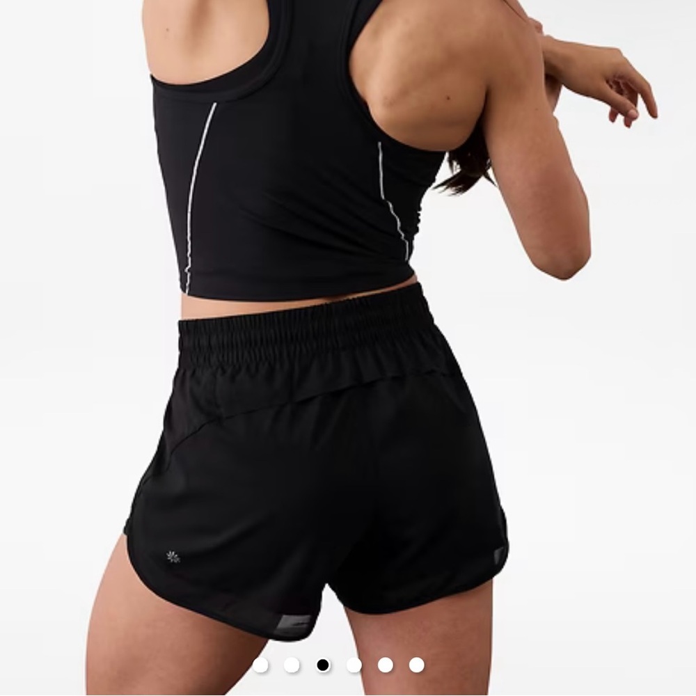 Athleta mesh racer run mid rise 4 short